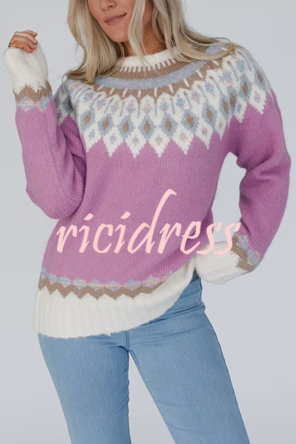 Christmas Thickened Round Neck Long Sleeve Knitted Sweater