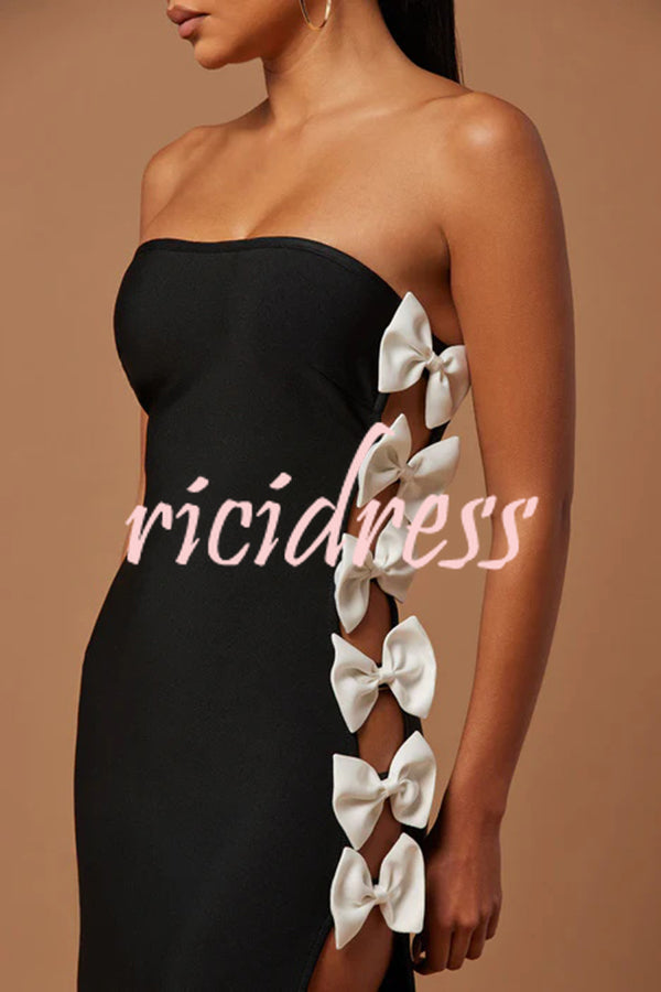 Fashionable Bow Sexy Backless Slim Fit Maxi Dress