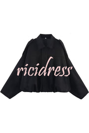 Fashion Lapel Long-sleeved Casual Bomber Jacket