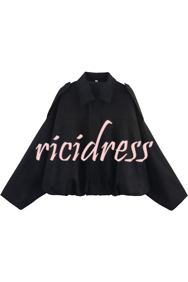 Fashion Lapel Long-sleeved Casual Bomber Jacket