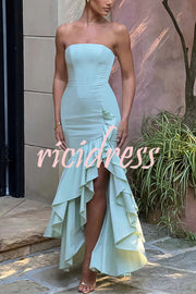 Sexy Off-shoulder Slim Fit Irregular Hem Maxi Dress