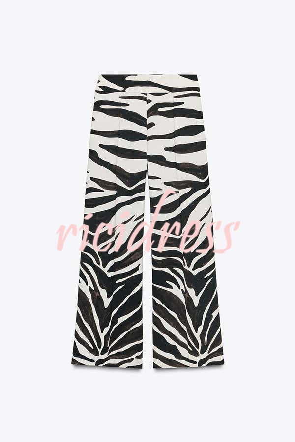 Breath of Freedom Animal Print High Rise Pocketed Wide Leg Pants