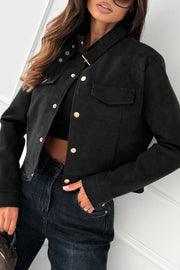 Fashionable Metal Button Long-sleeved Casual Short Jacket