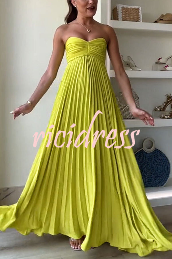 Exquisite Princess Pleated Off Shoulder with Scarf Party Maxi Dress