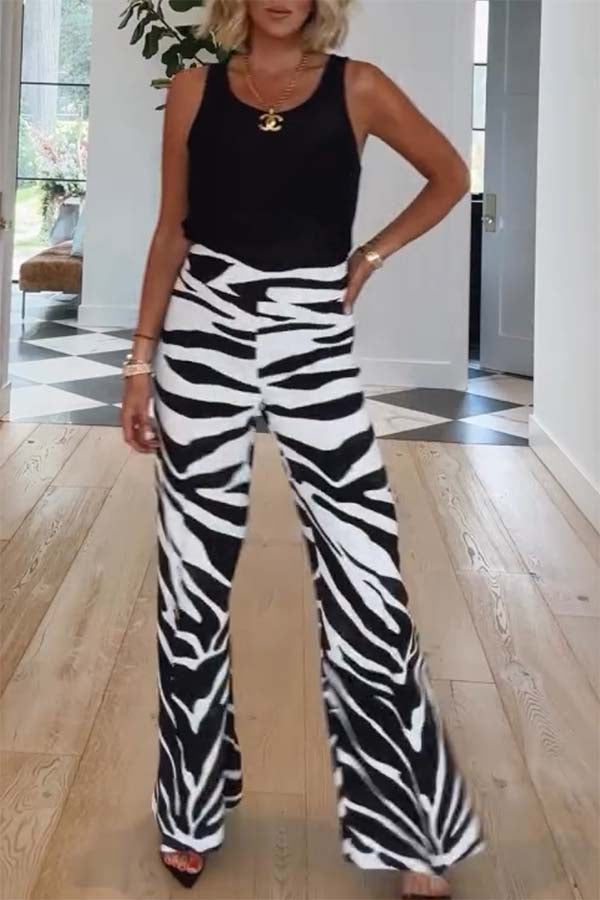 Breath of Freedom Animal Print High Rise Pocketed Wide Leg Pants