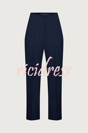 Exquisite and Fashionable High Waist Pocketed Straight Leg Pencil Pants