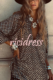 All about Glam Collar Sequin V-neck Half Sleeve Loose Top