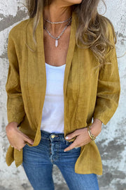 Solid Color Casual Long Sleeve Loose Pocket Cardigan