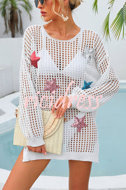 Beach Vacation Five-pointed Star Hollow Loose Cover Ups