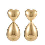 Simple Love Drop-shaped Metal Earrings