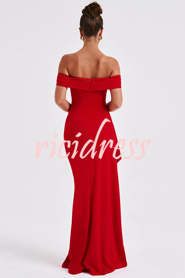 Sexy Lady Off Shoulder High Slit Maxi Dress