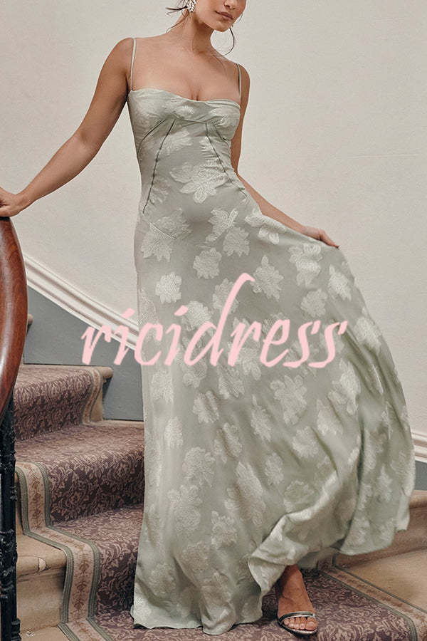 Fashion Sexy Suspenders See-through Holiday Slim Maxi Dress