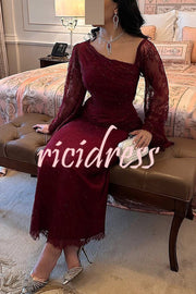 Fashionable Hollow Lace Elegant Slim Hot Diamond Maxi Dress