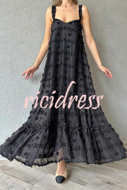 Pretty Lady Flower Decor A-line Layered Loose Maxi Dress
