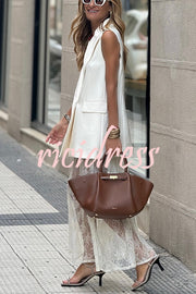 Elegant Casual Feeling Lapel Loose Suit Vest