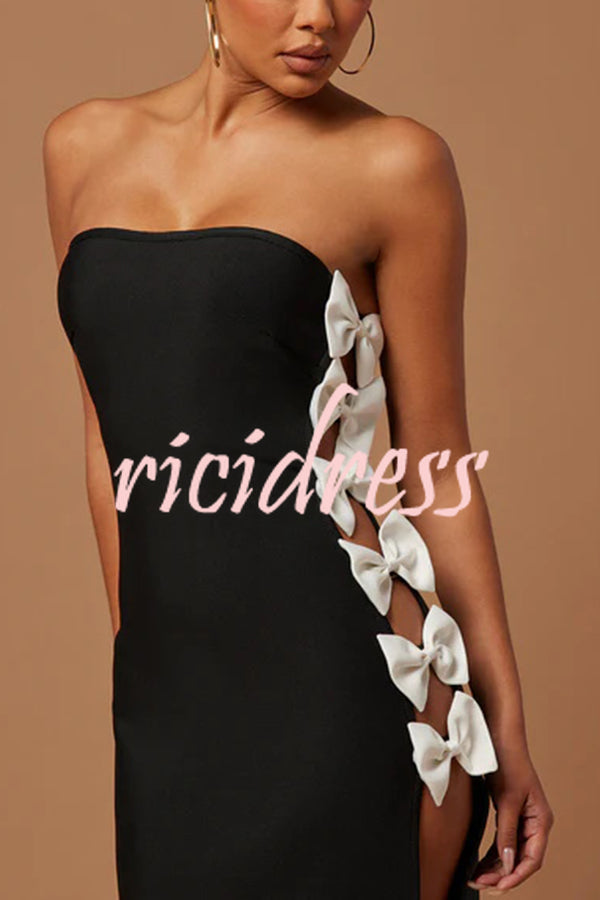 Fashionable Bow Sexy Backless Slim Fit Maxi Dress