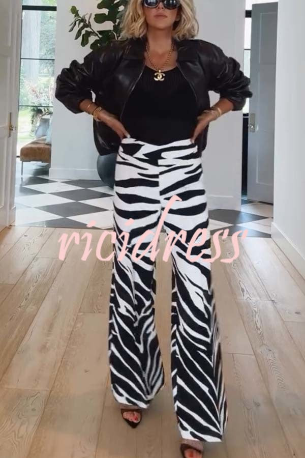 Breath of Freedom Animal Print High Rise Pocketed Wide Leg Pants