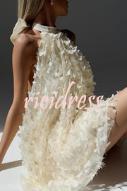 Stylish Backless Bow Elegant Butterfly Loose Mini Dress