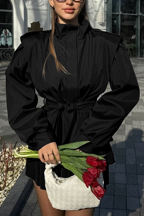 Stylish Long-sleeved Belted Casual Loose Jacket