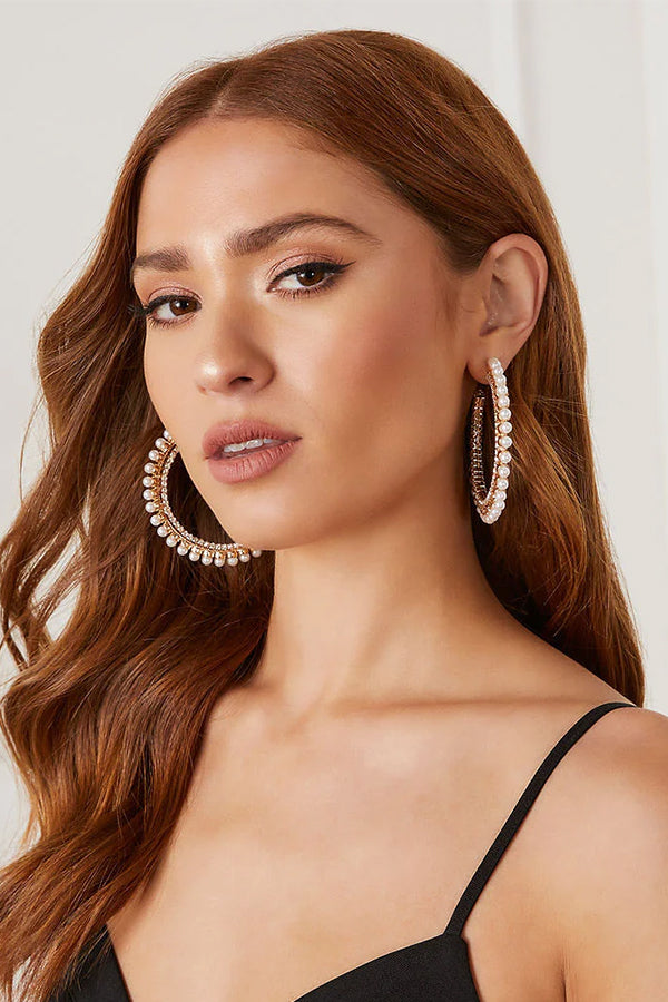 Pearl Hoop Earrings