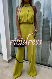 Fashionable Solid Color Sleeveless Hollow Slim Fit Jumpsuit