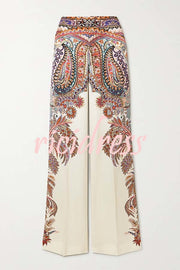 Feeling Dreamy Paisley Print High Rise Pocket Wide Leg Pants