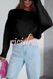 Solid Color Long-sleeved Round Neck Loose Knitted Sweater