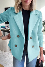 Fashion Lapel Stitching Long Sleeve Casual Button Loose Coat