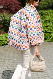 Vintage Multiple Patchwork Print Pocketed Relaxed Cotton Jacket