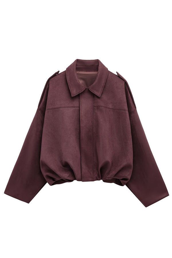Fashion Lapel Long-sleeved Casual Bomber Jacket