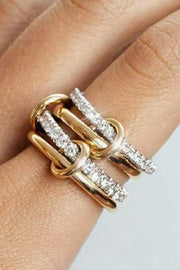 Interlocking Stacked Diamond Rings