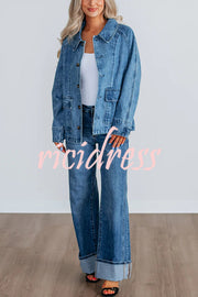 Stylish Single-breasted Casual Pocket Denim Jacket