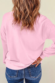 Christmas Soldier Sequin Loose Crew Neck Long Sleeve Sweatshirt