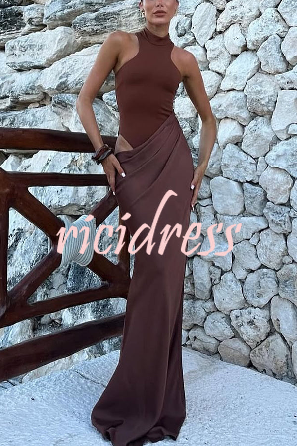 Sexy Sleeveless Slim Waist Hollow Out Maxi Dress