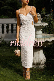 Own It Pearl Sequin Embellished Sexy Backless Cutout Strap Maxi Dress