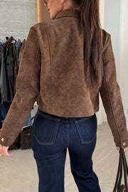 Fashionable Metal Button Long-sleeved Casual Short Jacket
