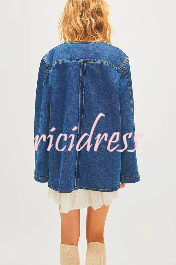 Fashionable Retro Casual Loose Denim Jacket