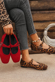 Fashionable Buckled Suede Round Toe Casual Shoes