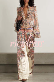 Feeling Dreamy Paisley Print High Rise Pocket Wide Leg Pants
