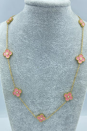 A Fresh and Elegant Lucky Four-leaf Clover Diamond Necklace