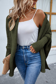 Solid Color Dolman Sleeve Elegant Knitted Cardigan