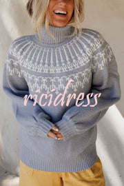 Christmas Thickened Turtleneck Long Sleeve Knitted Sweater