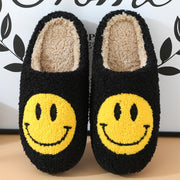 Smiley plush slippers