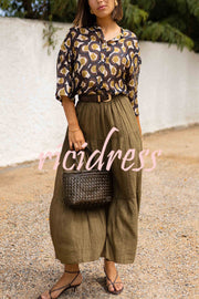 Unique Printed Lapel Button-down Loose Casual Shirt