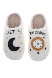 Moon Clock Lamb Wool Home Warm Cotton Slippers