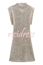 Adorable Sexy Vibes Sequin Wide Sleeve Mini Dress