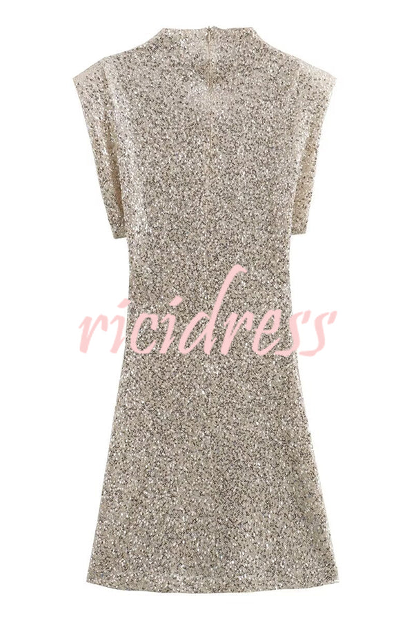 Adorable Sexy Vibes Sequin Wide Sleeve Mini Dress