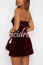 Fashionable and Sexy Strapless Backless Mini Dress