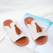 Fashionable Casual Tassel Flat Beach Sandals