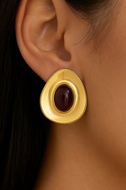 Stylish and Luxurious Titanium Steel Resin Earrings